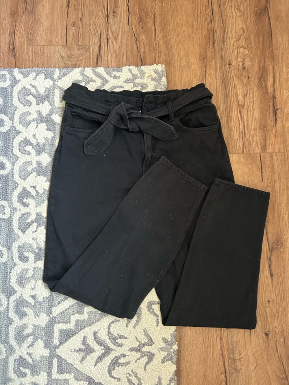 Joe's Jeans Black High-Rise Ankle Paper-bag Jeans size 29